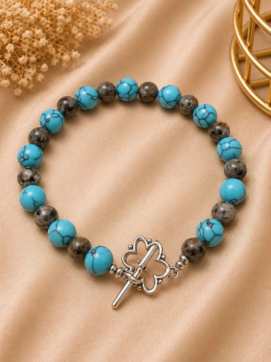 Turquoise & Jasper Toggle Bracelet