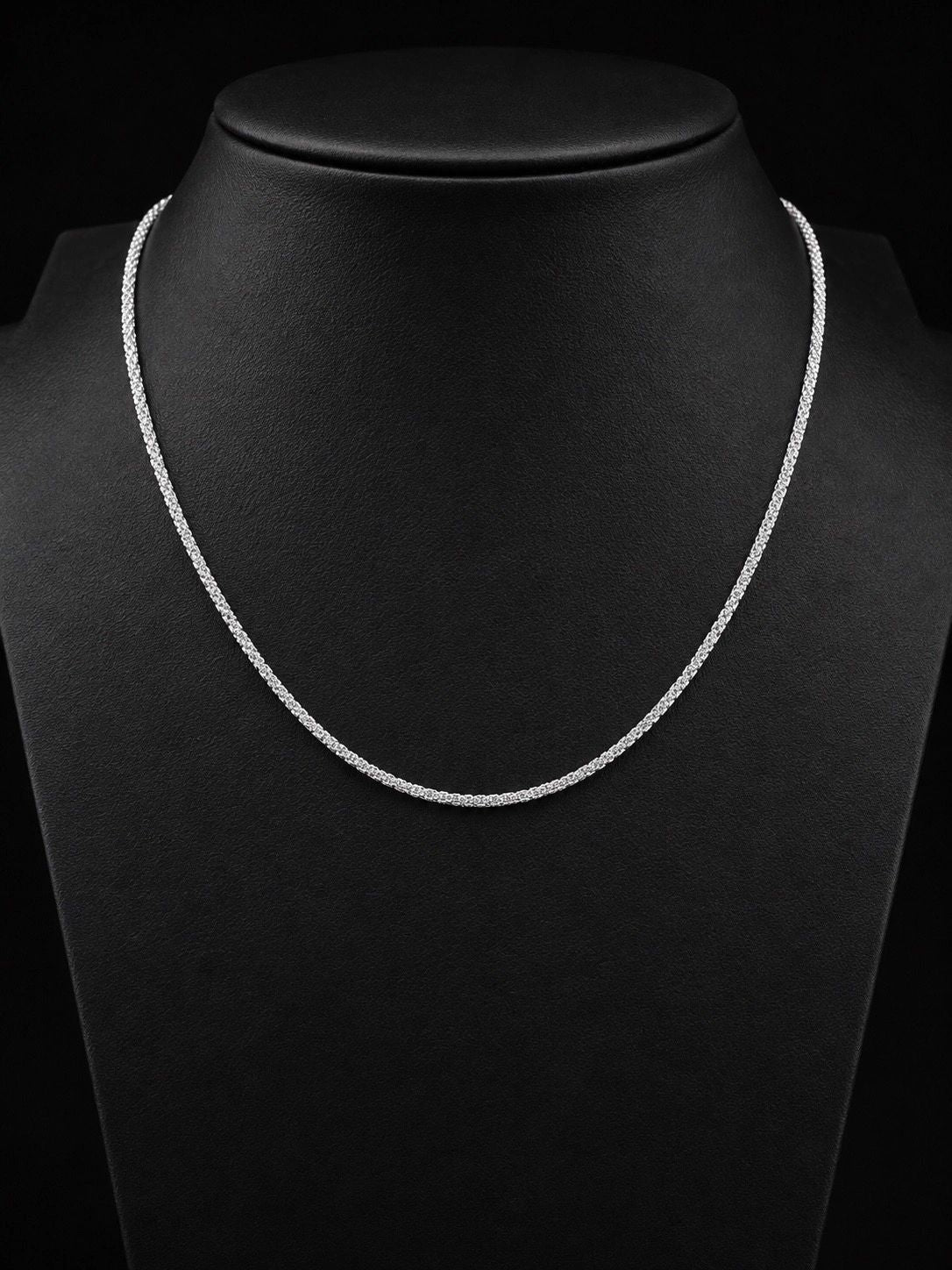 Bright Silver Rope Chain Necklace