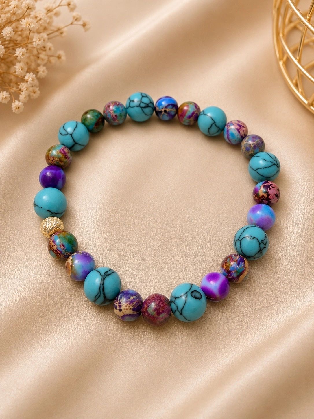 Torquoise & Multicolor Jasper Bracelet
