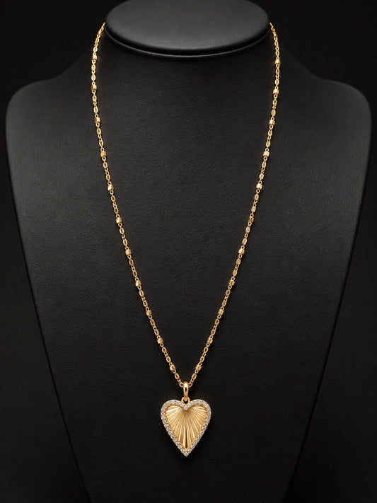 Gold Heart Pendant Necklace