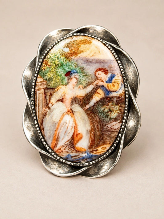 Vintage Romantic Portrait Brooch