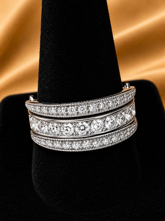 Interchangeable Crystal Band Ring