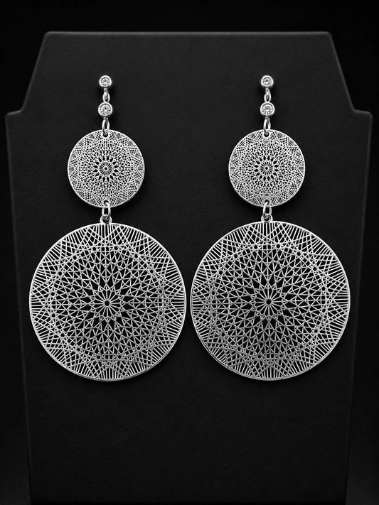 Silver Filigree Statement Earrings