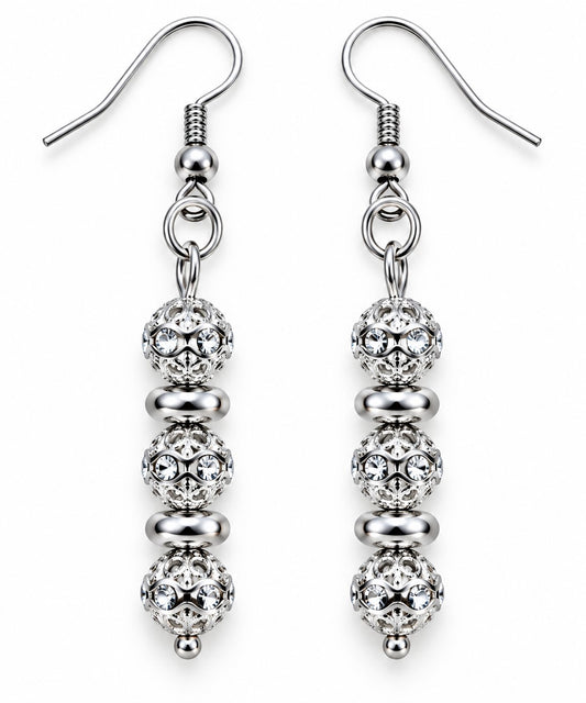 Silver Sparkle Drop Earrings