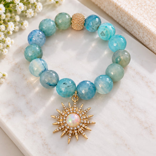 Aqua Sunburst Bracelet